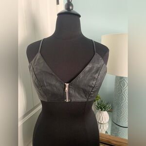 Women’s Harley Davidson Biker, Babe, Leather Bralette Top w/Zipper, Size M/L
